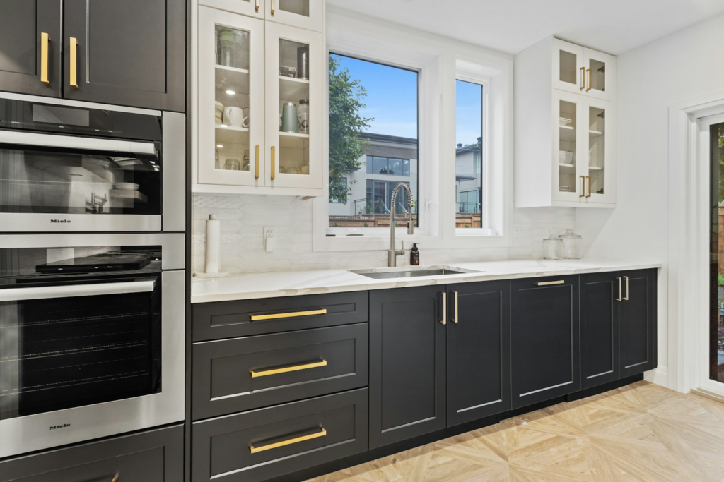 dark cabinets with quartz countertops in Buford GA